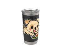 Dibujos animados de rugby Puppy Dive Vaso térmico de acero inoxidable de doble pared