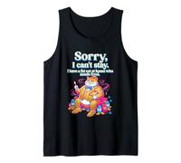 Dibujos Animados de Sorry I Can't Stay Fat Cat Needs Food Pop Art Camiseta sin Mangas
