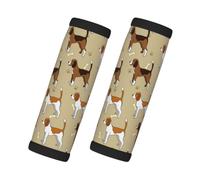 Dibujos animados de un lindo y astuto beagle como mascota, 2 piezas de fundas para asas de equipaje, cubiertas suaves y cómodas para asas de equipaje. Etiqueta para equipaje.