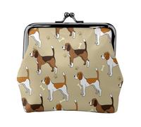 Dibujos Animados de un Lindo y astuto Beagle como Mascota,Monedero de Piel sintética, Carteras pequeñas, Monedero con Cierre de Broche