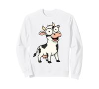 Dibujos Animados de Vaca lechera Goofy con Ojos Grandes y Sonrisa Divertida Sudadera