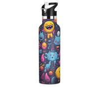 Dibujos Animados Del Espacio Monstruo Fresco Botella de Agua para Niños de Acero Inoxidable,Vaso Isotérmico de Vacío para Niñas Niños