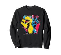 Dibujos Animados Dinosaurio Signo de Paz Retro Pop gráfico Gesto Divertido Sudadera