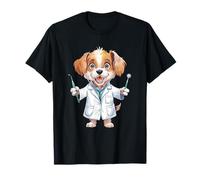 Dibujos Animados Divertidos del Dentista del Perro para el higienista Dental Camiseta