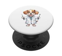 Dibujos Animados Divertidos del Dentista del Perro para el higienista Dental PopSockets PopGrip Adhesivo
