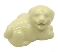 Dibujos animados elegantes de la dopamina para el tirador de la puerta del cachorro, estructura de cerámica y porcelana con reflejos de cobre, conveniente para varios tipos de gabinetes (amarillo