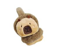 Dibujos animados estilos calentadores de orejas de felpa para actividades al aire libre, orejeras con forma de capibara, suaves y plegables con temática de animales, orejeras en forma de capibara, a