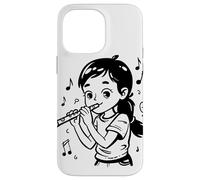 Dibujos animados Flauta Chica Instrumento Musical Carcasa para iPhone 14 Pro Max