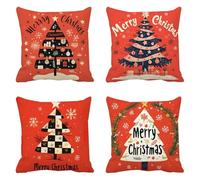 Dibujos Animados Funda Cojin 40x40 Juego de 4 Funda de Almohada Navidad Cojines para Sofa Lino Cojines Grandes, Cojin Sofa Fundas Almohada Exterior Impermeable, para Balcones Salon Sillas t-430