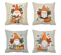 Dibujos Animados Funda Cojin 80x80 Juego de 4 Funda de Almohada Calabaza Cojines para Sofa Lino Cojines Grandes, Cojin Sofa Fundas Almohada Exterior Impermeable, para Balcones Salon Sillas t-424