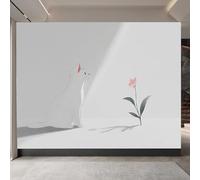 Dibujos Animados Gato Papel Pintado 300 x 256 CM, 3D Estilo Minimalista Dormitorio Mate Fotomurales Pared, Impermeable Murales Papel Tapiz, No Tejido Sala de Estar Papel Tapiz Grande