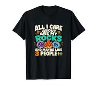 Dibujos Animados Geología Rock Collector All I Care About Are My Rocks Camiseta gráfica económica, Hombre, Negro, XL
