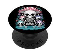 Dibujos Animados Kawaii Esqueleto Cabeza Hongo Halloween Cottagecore PopSockets PopGrip Adhesivo
