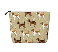 Dibujos Animados Lindo Inteligente Beagle Mascota Animal,Neceser de Maquillaje de imitación Lino, Neceser de Viaje portátil