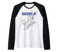 Dibujos Animados Lobo Ártico Raza Animal Amante Lobos Camiseta Manga Raglan