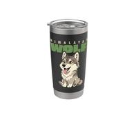 Dibujos Animados Lobo Del Himalaya Raza Animal Amante Lindo Lobos Vaso térmico de acero inoxidable de doble pared