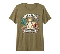 Dibujos Animados Meditando Llama Calma Mente Humor Camiseta Premium