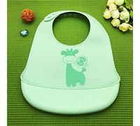 Dibujos Animados Para Niños Tridimensional Babero Bebé Grado De Comida Silicona Comida Arroz Bolsillo Bebé Impermeable Comer Bolsillo Toalla De Agua Verde Ciervo