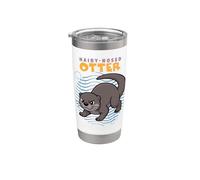 Dibujos animados Peludo Nutria Raza Amante De Animales Marinos Lindas Nutrias Vaso térmico de acero inoxidable de doble pared