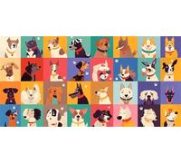 dibujos animados Pintar Por Numeros Adultos NiñOs Kits, perro Pintura Por NúMeros Kit Completo De Cuadro Sobre Lienzo Con Pintura Acrilica, Decoracion Hogar Para SalóN, Sin Marco 80x120cm U-492