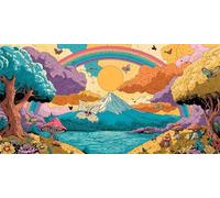 dibujos animados Pintar Por Numeros Adultos NiñOs Kits, volcán Pintura Por NúMeros Kit Completo De Cuadro Sobre Lienzo Con Pintura Acrilica, Decoracion Hogar Para SalóN, Sin Marco 80x120cm U-495