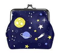 Dibujos Animados Planetas Estrellas y Cometas Monedero Beso Cerradura Cambio Monedero Vintage baratijas Bolsa
