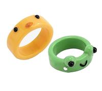 Dibujos Animados Rana Pollo Anillo Polímero Arcilla Red Rings para Niñas Joyería Animal para Mujeres Verano Moda Viajes Joyería Regalos