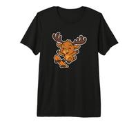 Dibujos Animados Retro de un Alce monopatín Camiseta Premium