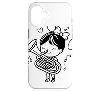 Dibujos animados Tuba Chica Música clásica Carcasa para iPhone 16