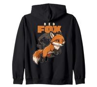 Dibujos Animados Zorros Rojos Raza Animal Amante Lin Sudadera con Capucha