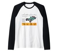 Dibujos técnicos Retro Austin-Healey Sprite MKII Camiseta Manga Raglan