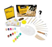 DIBYS Kit Arcilla Secado Al Aire Blanca | Juego Alfarería con Herramientas de Modelado, Arcilla Blanca, Pinturas y Pinceles | Kit Manualidades Adultos y Niños | Kit de Cerámica para Modelar