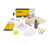 DIBYS Kit de alfareria para adultos y niños | Con herramientas de modelado, arcilla de secado al aire blanca, pintura y pinceles | Set de manualidades para hacer cerámica en casa | Juego modelar