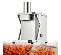 Dicador comercial de verduras, acero inoxidable resistente con 3 cuchillas de rejilla, eléctrico de 200 W para cubos perfectos de patatas y zanahorias