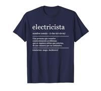 Diccionario Electricista Electricistas Definición Camiseta, Hombre, Azul Marino, 4XL