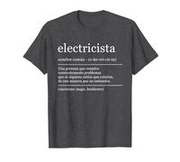Diccionario Electricista Electricistas Definición Camiseta, Hombre, Jaspeado Oscuro, 3XL