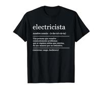 Diccionario Electricista Electricistas Definición Camiseta, Hombre, Negro, 6XL