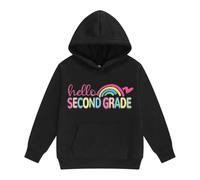 Diccionario Medico Sudadera con Capucha y cordón para niñas, para la Temporada Escolar, con Estampado de Dibujos Animados, Manga Larga, con Bolsillo, Ropa de Abrigo Informal y (Black, 8-9 Years)