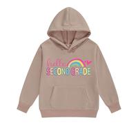 Diccionario Medico Sudadera con Capucha y cordón para niñas, para la Temporada Escolar, con Estampado de Dibujos Animados, Manga Larga, con Bolsillo, Ropa de Abrigo Informal y (Khaki, 4-5 Years)