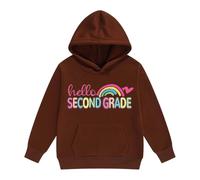 Diccionario Medico Sudadera con Capucha y cordón para niñas, para la Temporada Escolar, con Estampado de Dibujos Animados, Manga Larga, con Bolsillo, Ropa de Abrigo Informal y (Brown, 10-11 Years)