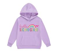 Diccionario Medico Sudadera con Capucha y cordón para niñas, para la Temporada Escolar, con Estampado de Dibujos Animados, Manga Larga, con Bolsillo, Ropa de Abrigo Informal y (Purple, 10-11 Years)