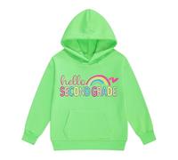 Diccionario Medico Sudadera con Capucha y cordón para niñas, para la Temporada Escolar, con Estampado de Dibujos Animados, Manga Larga, con Bolsillo, Ropa de Abrigo Informal (Mint Green, 10-11 Years)