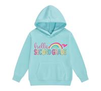 Diccionario Medico Sudadera con Capucha y cordón para niñas, para la Temporada Escolar, con Estampado de Dibujos Animados, Manga Larga, con Bolsillo, Ropa de Abrigo Informal y (Sky Blue, 4-5 Years)