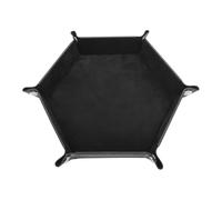 Dice Box - PU Leather, 24.5x24.5cm, Portable Dice Rolling Tray with Soft | Flannel Lining, Foldable Storage Holder For RPG, Board Games, Family Game Night, Birthday Gift For Friends