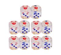 Dice de 6 Lados Set 10pcs Dice de Juego estándar translúcido para Juegos de Mesa Actividades matemáticas de plástico de 2.5 cm Dice de Esquina Cuadrada