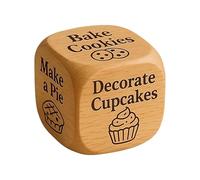 Dice De Actividad De Hornear - Accesorio De Cocina De Cocina De Madera De 5x5 Cm, Cubo De Decisión De Juego De Seis Lados, Party Bakery Family Gathering Date Night Teens | Parejas Adultos Amigos Diver