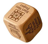 Dice De Decisión De Quilters De 2 Pack, Dados De Quilter De Madera con 6 Tareas De Acolchado Grabado, Coser Tareas De Costura, Diseñadores, Diseñadores De Abuelas De Las Madres Entusiastas