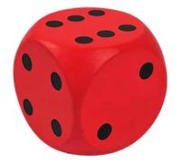Dice de Espuma de 5.9 Pulgadas de Espuma Gigante Suave Red Red 6 Lados PU de Cuero PU de Cuero para Juegos de Juego para Obtener Sus números de Suerte