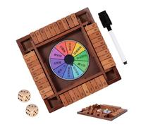 Dice Game - Wooden Four-Sided Board Chess Toy for Parent-Child, Educational Function with Compact Design, Numbers Game for Home, Travel, Party and Family Gathering, 11.73x11.73x1.1 Inches