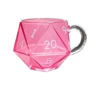 Dice Glass Mug for Tea - Fantasy Beverage Cup, Rainbow Polyhedral D20 Dice Drinking Mug for Breakfast Routine and Game Night Enjoyment | Decorative Cup Birthday Party, Home Decor, Workplace